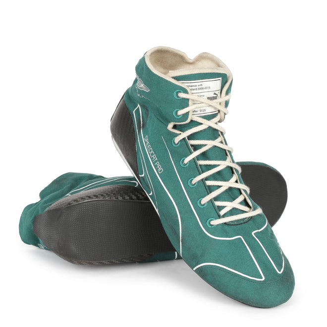 Lance Stroll 2025 Aston Martin Aramco Formula One Team Race Boots - Pre-Season Testing