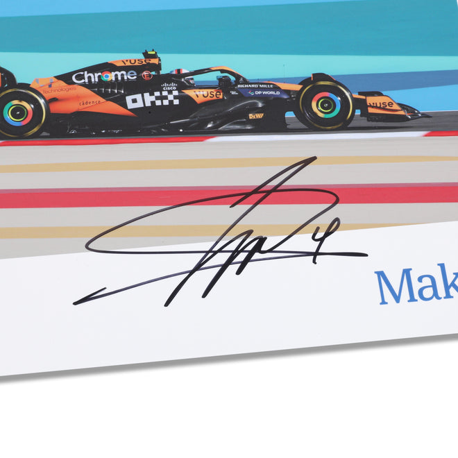 LOT 563 - Lando Norris 2024 McLaren Signed Poster - Make-A-Wish