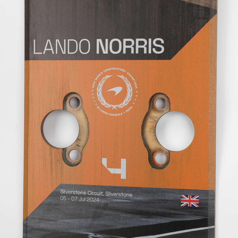 Lando Norris 2024 McLaren Formula One Team Grand Prix Used Front Skid Plank Wall Art - British GP