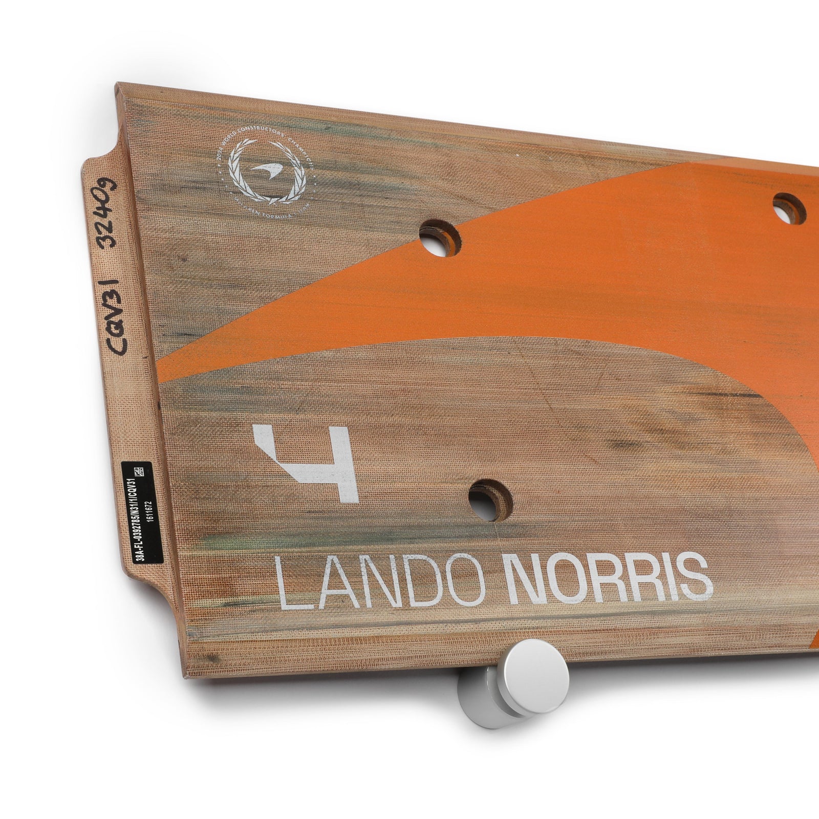 Lando Norris 2024 McLaren Formula One Team Grand Prix Used Rear Skid Plank Wall Art - Canadian GP
