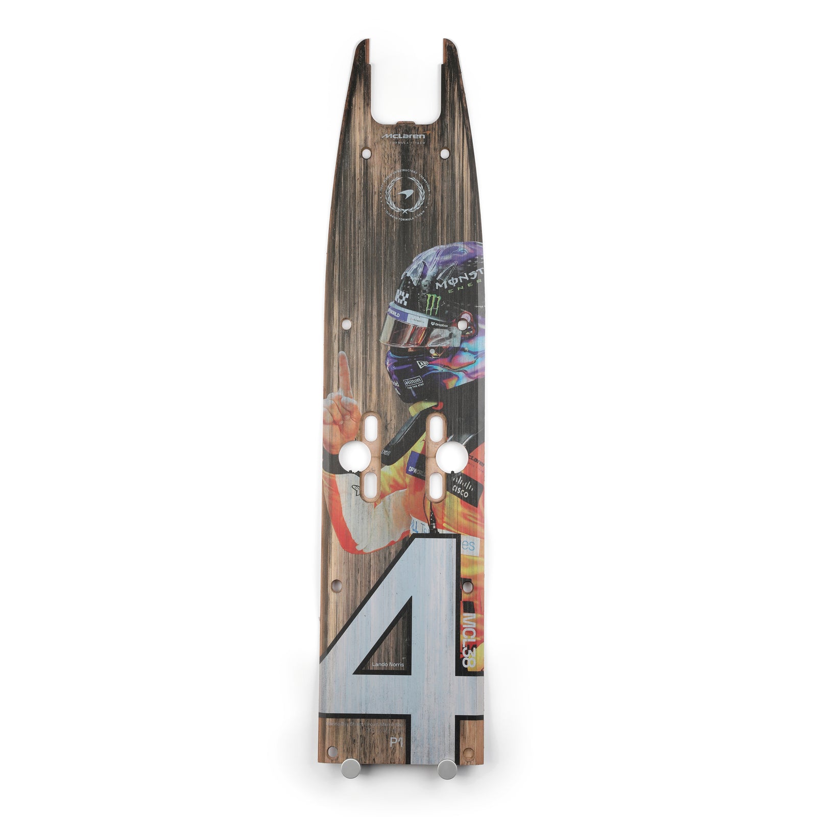 Lando Norris 2024 McLaren F1 Team Race Used Front Skid Plank Wall Art - Singapore GP