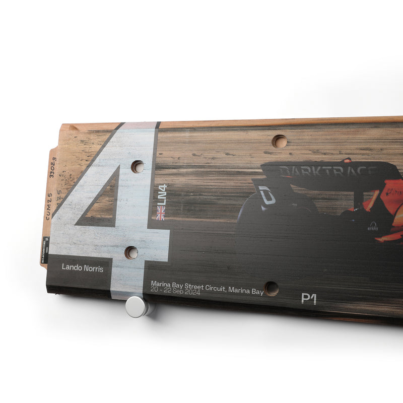 Lando Norris 2024 McLaren F1 Team Race Used Rear Skid Plank Wall Art - Singapore GP