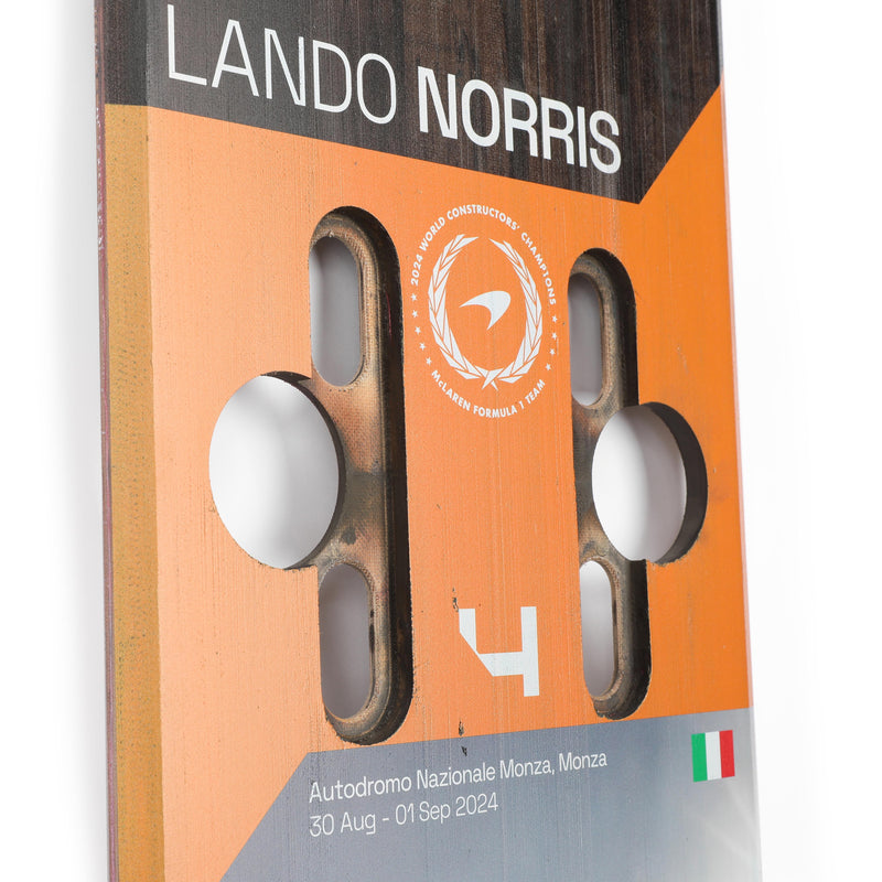 Lando Norris 2024 McLaren Formula One Team Grand Prix Used Front Skid Plank Wall Art - Italy