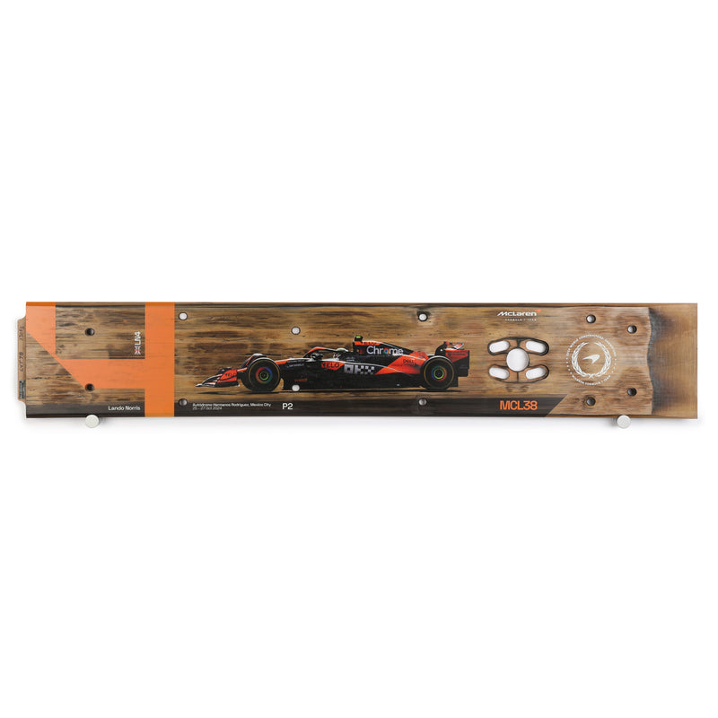 Lando Norris 2024 McLaren F1 Team Race Used Skid Plank Wall Art - Mexico City GP