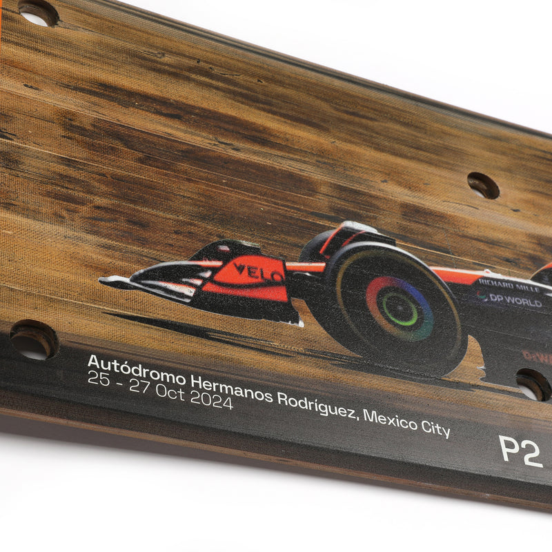 Lando Norris 2024 McLaren F1 Team Race Used Skid Plank Wall Art - Mexico City GP