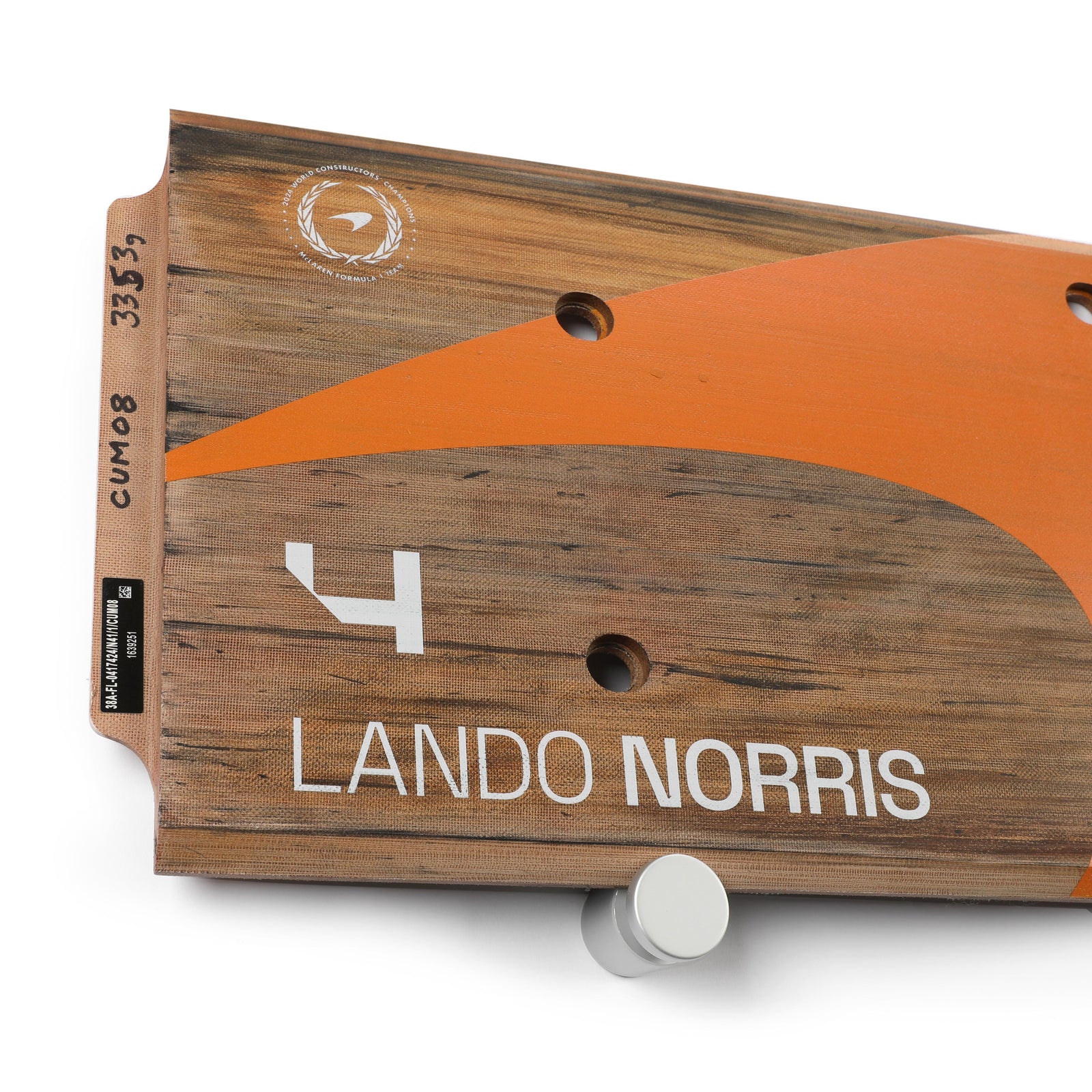 Lando Norris 2024 McLaren Formula One Team Grand Prix Used Rear Skid Plank Wall Art - Hungary