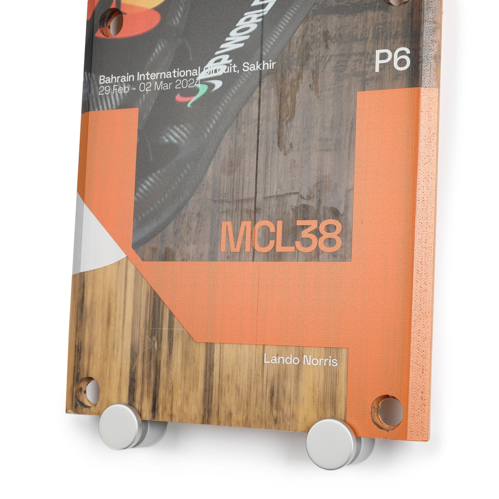 Lando Norris 2024 McLaren Formula One Team Race Used Front Skid Plank Wall Art - Bahrain GP