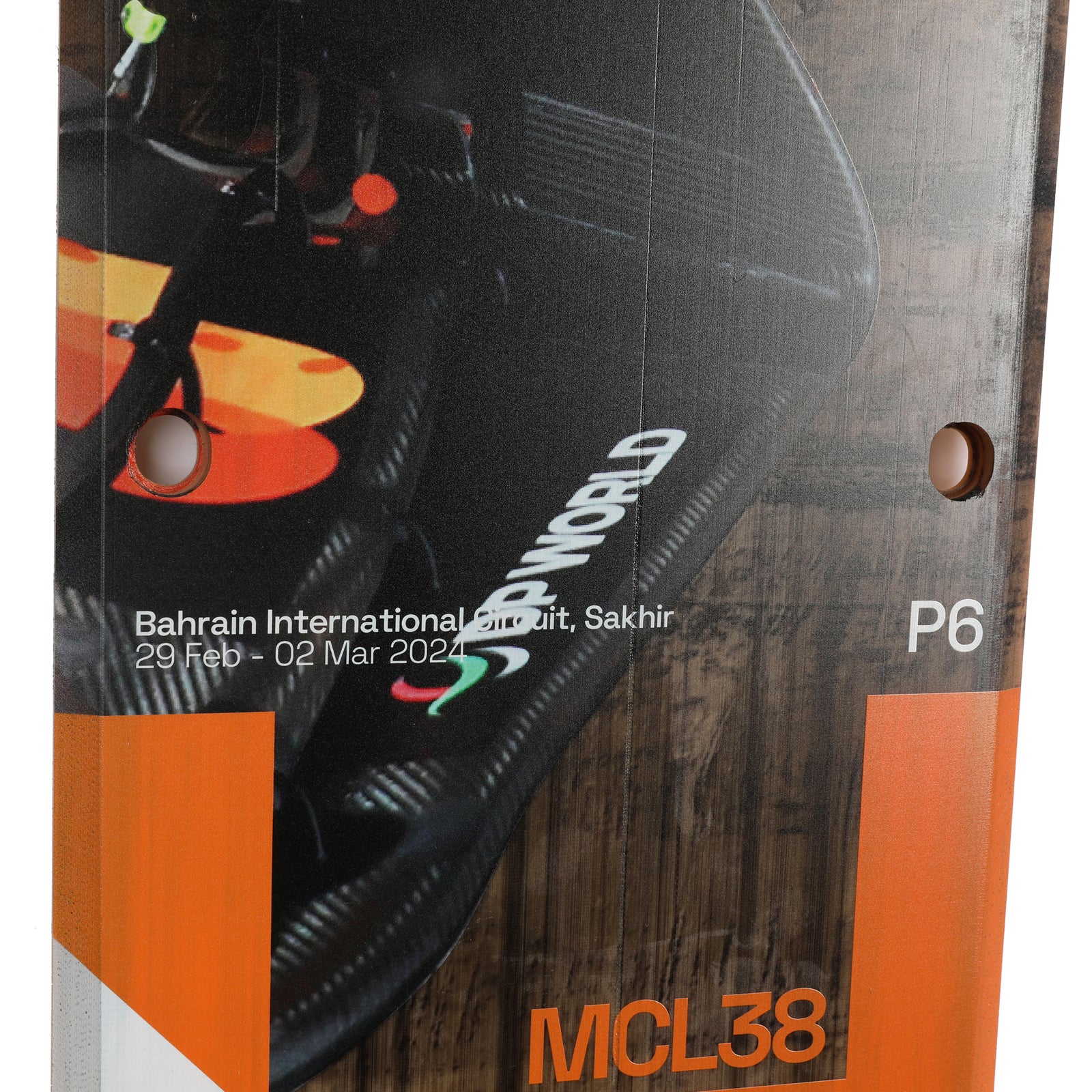 Lando Norris 2024 McLaren Formula One Team Race Used Front Skid Plank Wall Art - Bahrain GP