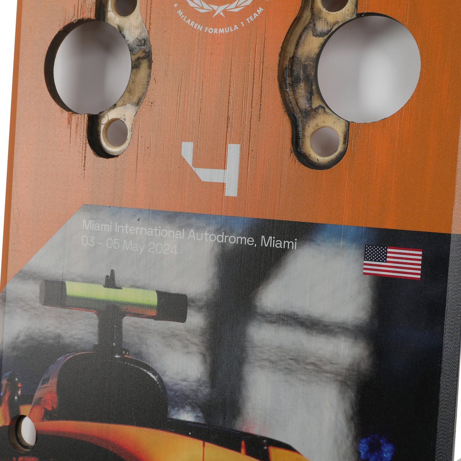 Lando Norris 2024 McLaren Formula One Team Grand Prix Used Front Skid Plank Wall Art - Miami GP