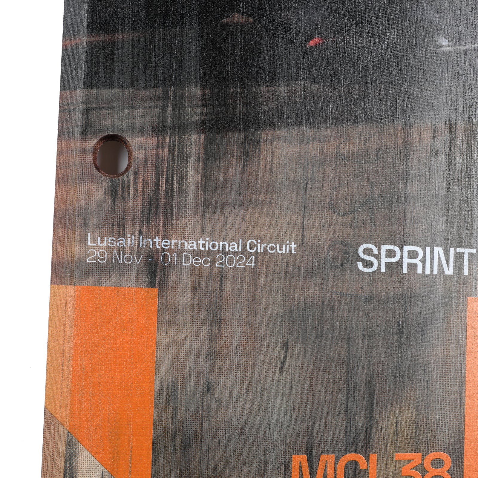 Lando Norris 2024 McLaren Formula One Team Sprint Race Used Front Skid Plank Wall Art - Qatar GP