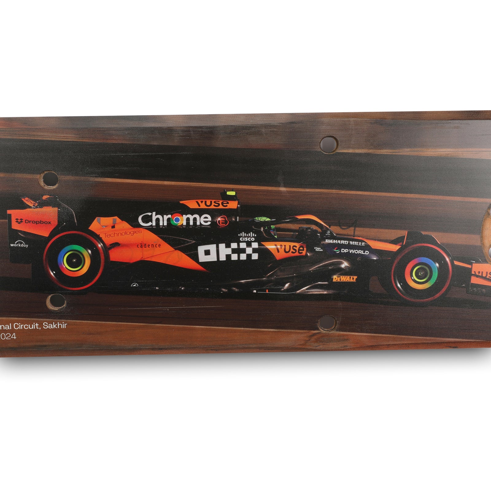 Lando Norris 2024 McLaren Formula One Team Grand Prix Used Rear Skid Plank Wall Art - Bahrain
