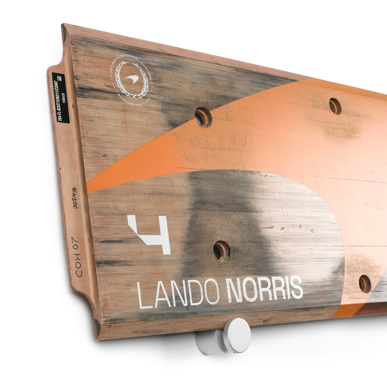 Lando Norris 2024 McLaren Formula One Team Grand Prix Used Rear Skid Plank Wall Art - Bahrain