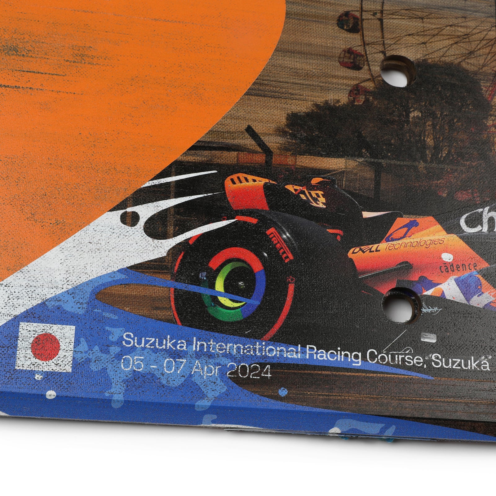 Lando Norris 2024 McLaren Formula One Team Grand Prix Used Rear Skid Plank Wall Art - Japanese GP