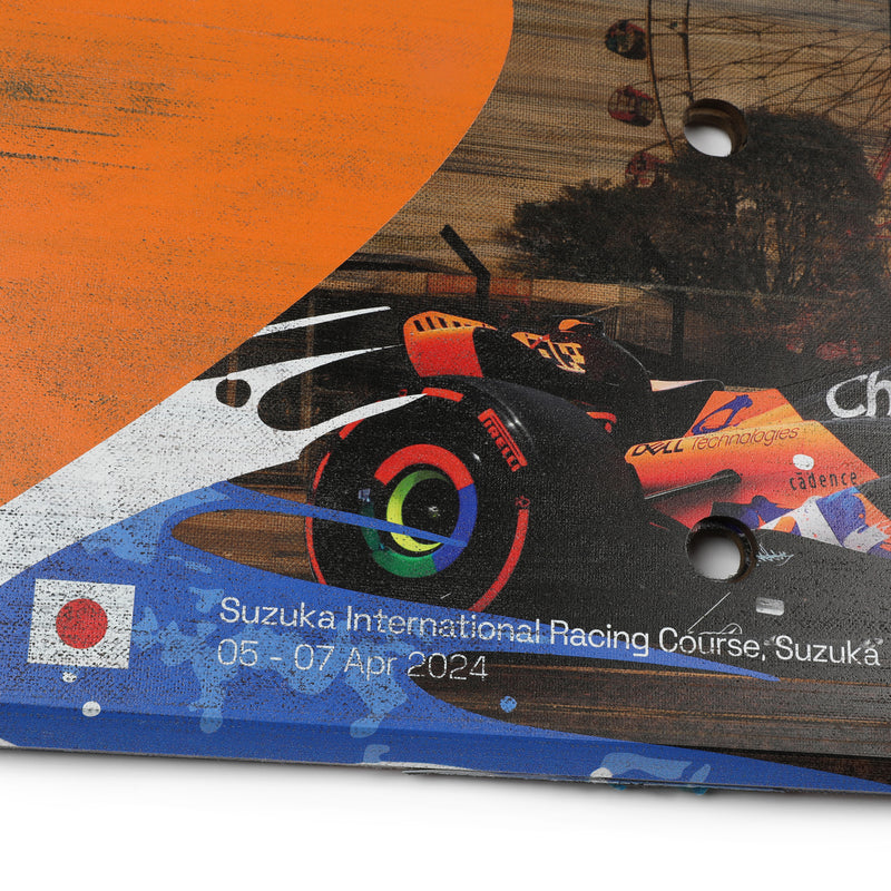Lando Norris 2024 McLaren Formula One Team Grand Prix Used Rear Skid Plank Wall Art - Japanese GP