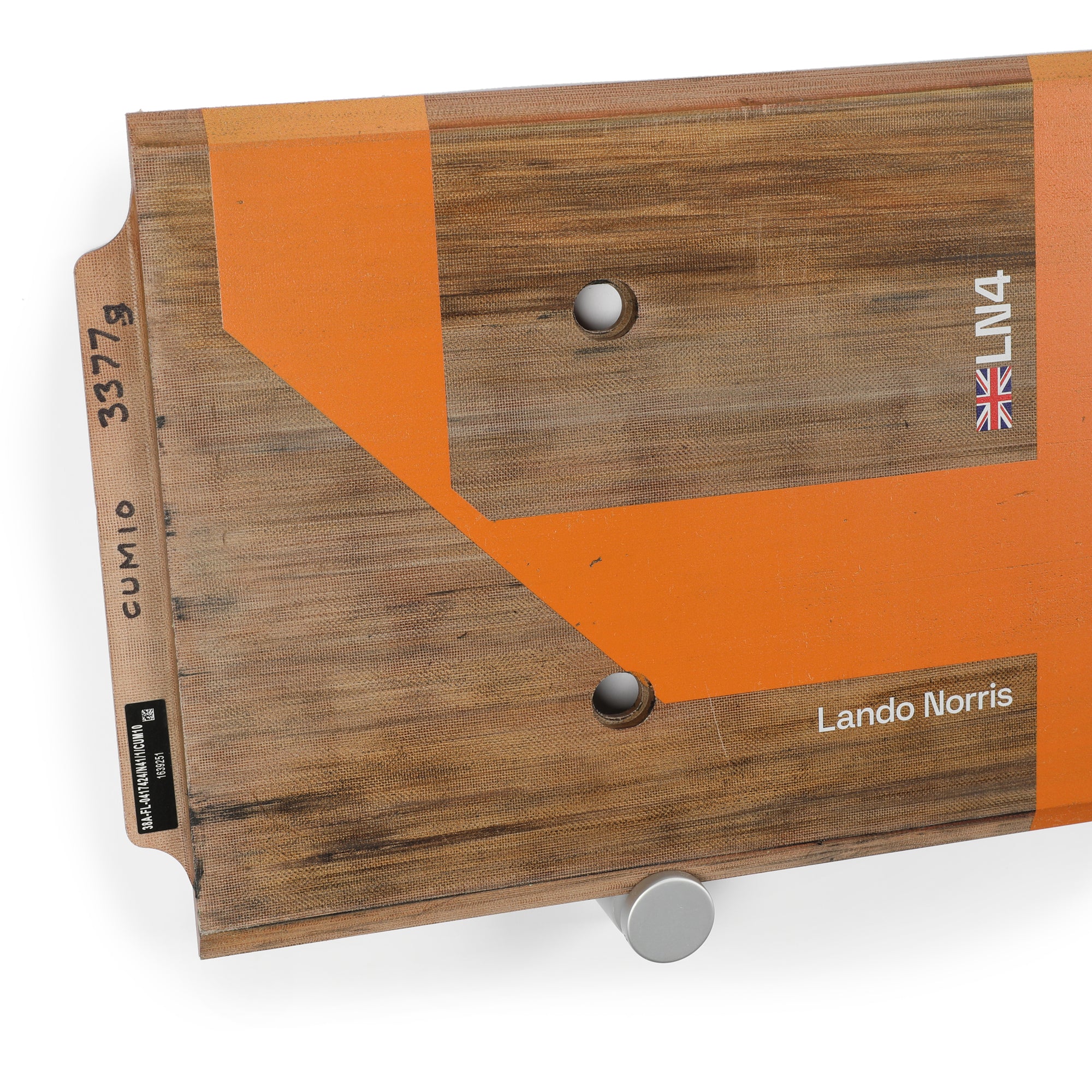 Lando Norris 2024 McLaren Race Used Rear Skid Plank Wall Art