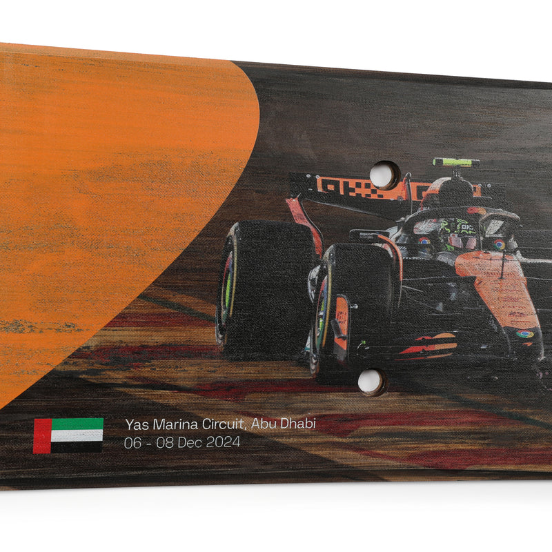 Lando Norris 2024 McLaren Formula One Team Grand Prix Used Rear Skid Plank Wall Art - Abu Dhabi GP