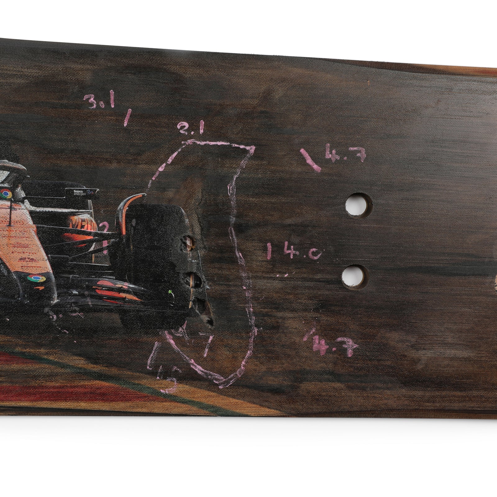 Lando Norris 2024 McLaren Formula One Team Grand Prix Used Rear Skid Plank Wall Art - Abu Dhabi GP