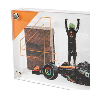 Authentic Lando Norris 2025 Championship Edition Grand Prix-used McLaren skid plank piece in acrylic, premium Formula 1 collector memorabilia