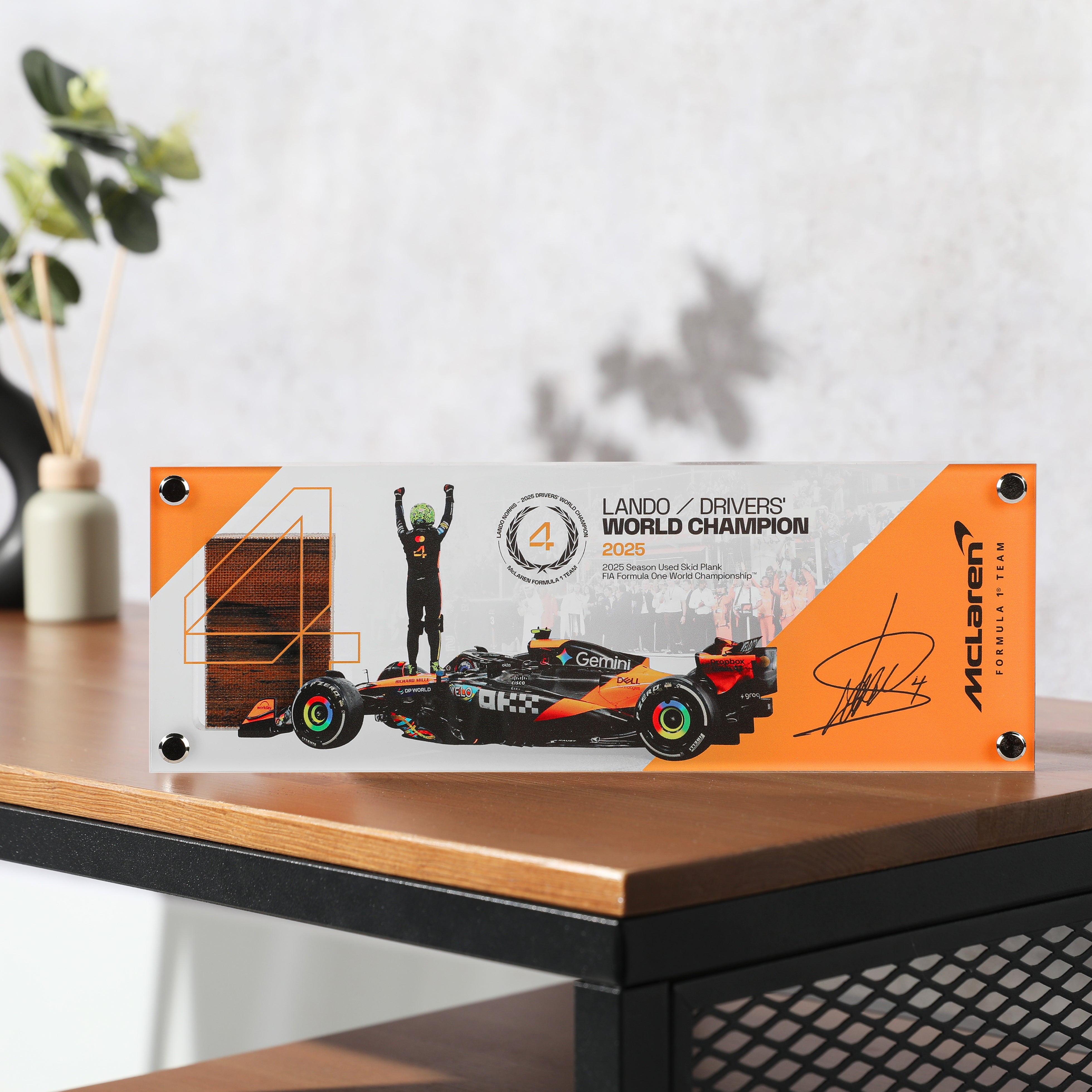 Lando Norris 2025 Grand Prix Used McLaren Skid Plank Piece in