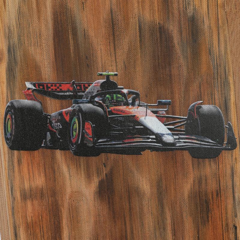 Lando Norris 2025 McLaren Sprint Race Used Front Skid Plank Wall Art - US GP