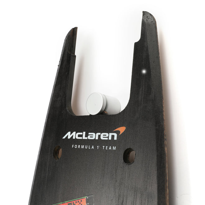 Lando Norris 2025 McLaren Testing Used Front Skid Plank Wall Art - Abu Dhabi GP