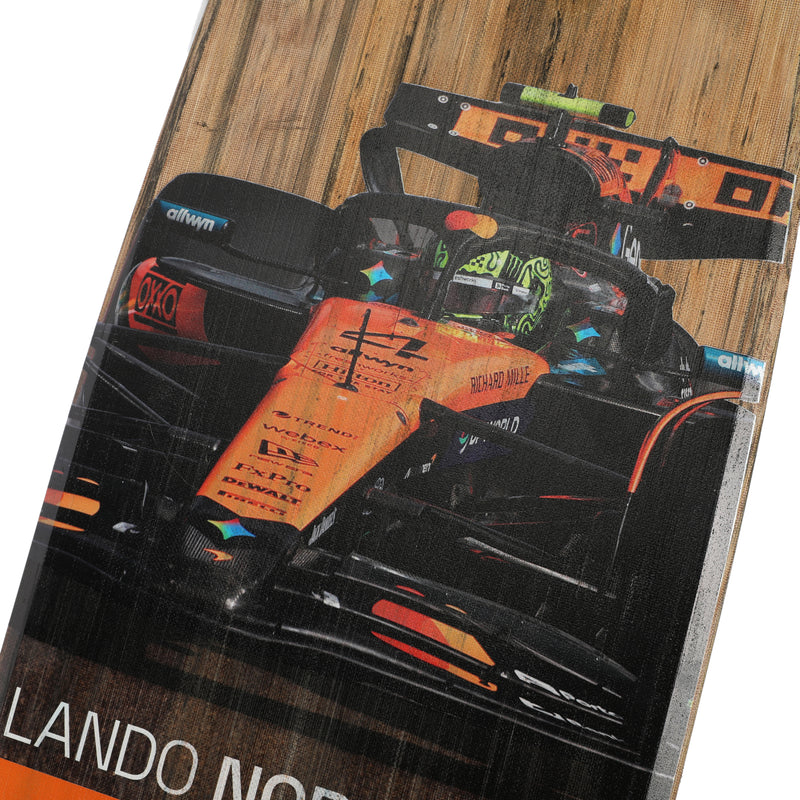 Lando Norris 2025 McLaren Practice Used Front Skid Plank Wall Art - Brazil GP