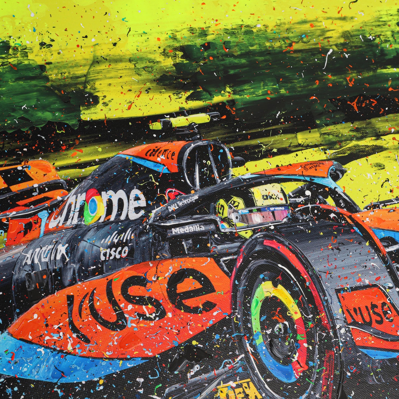 Lando Norris 2023 Hand Embellished Canvas - David Johnson