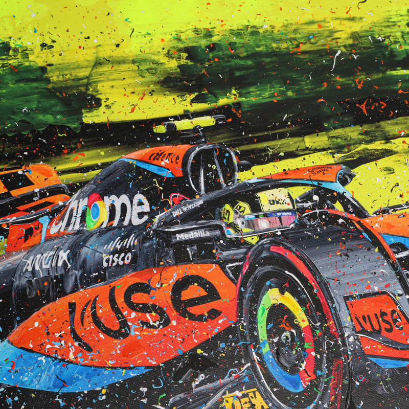 Lando Norris 2023 Hand Embellished Canvas - David Johnson