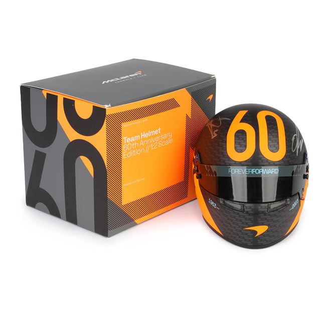 Season Launch LOT 403 - Lando Norris & Oscar Piastri 2024 Signed McLaren F1 Team 1:2 Helmet