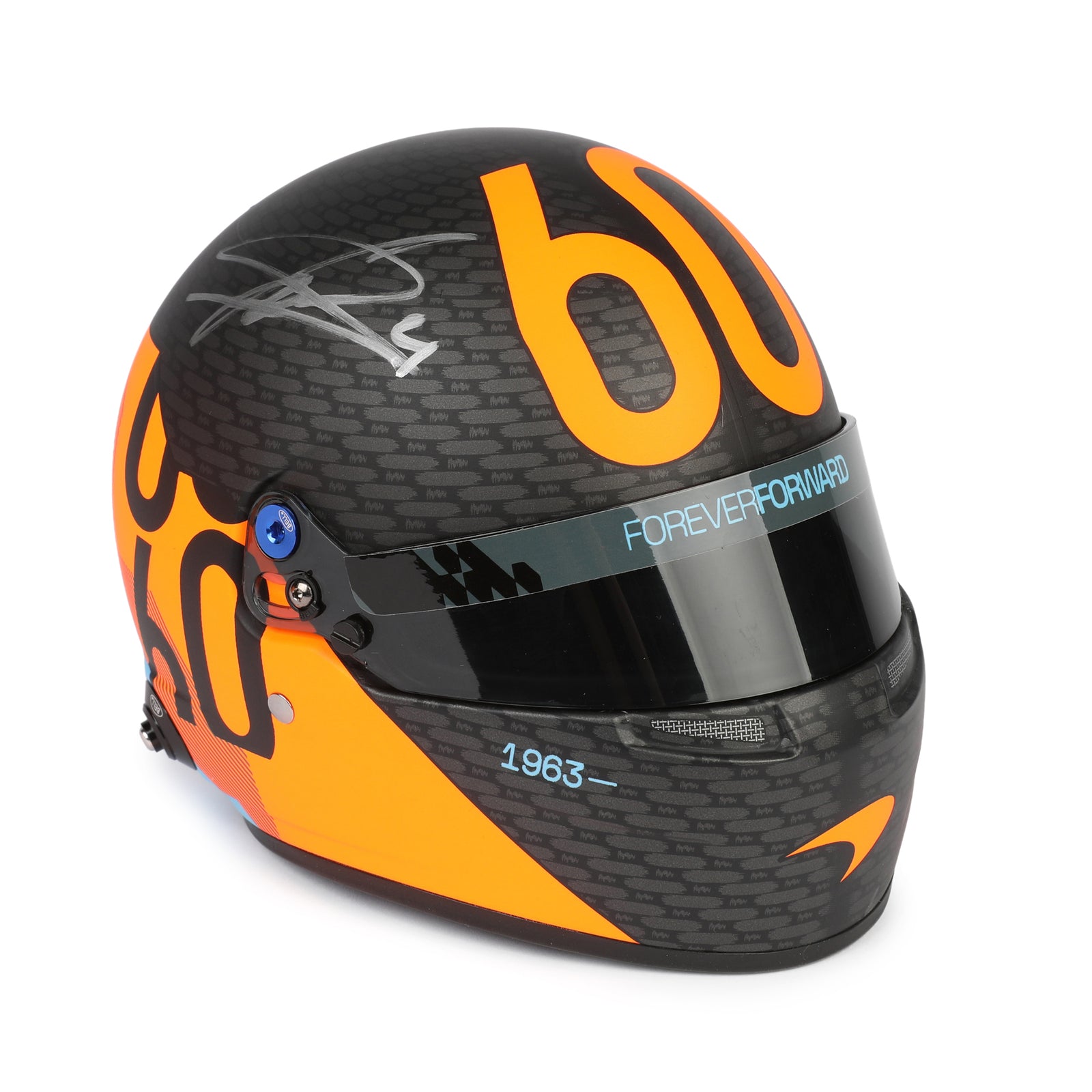 Season Launch LOT 403 - Lando Norris & Oscar Piastri 2024 Signed McLaren F1 Team 1:2 Helmet