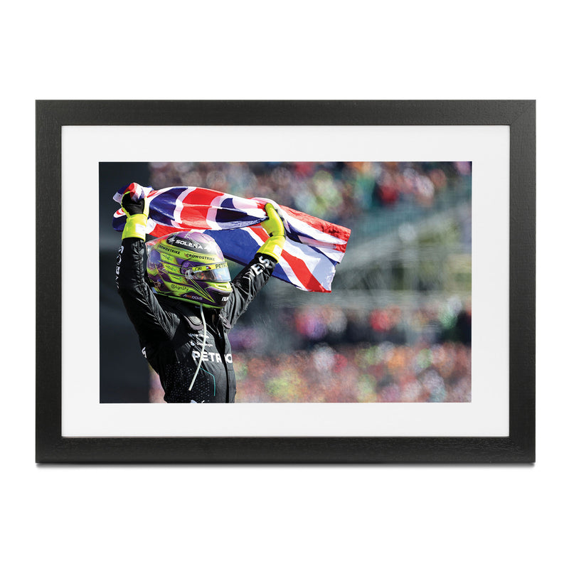 Lewis Hamilton 2024 Mercedes-AMG Petronas Frame Print - King of the British GP
