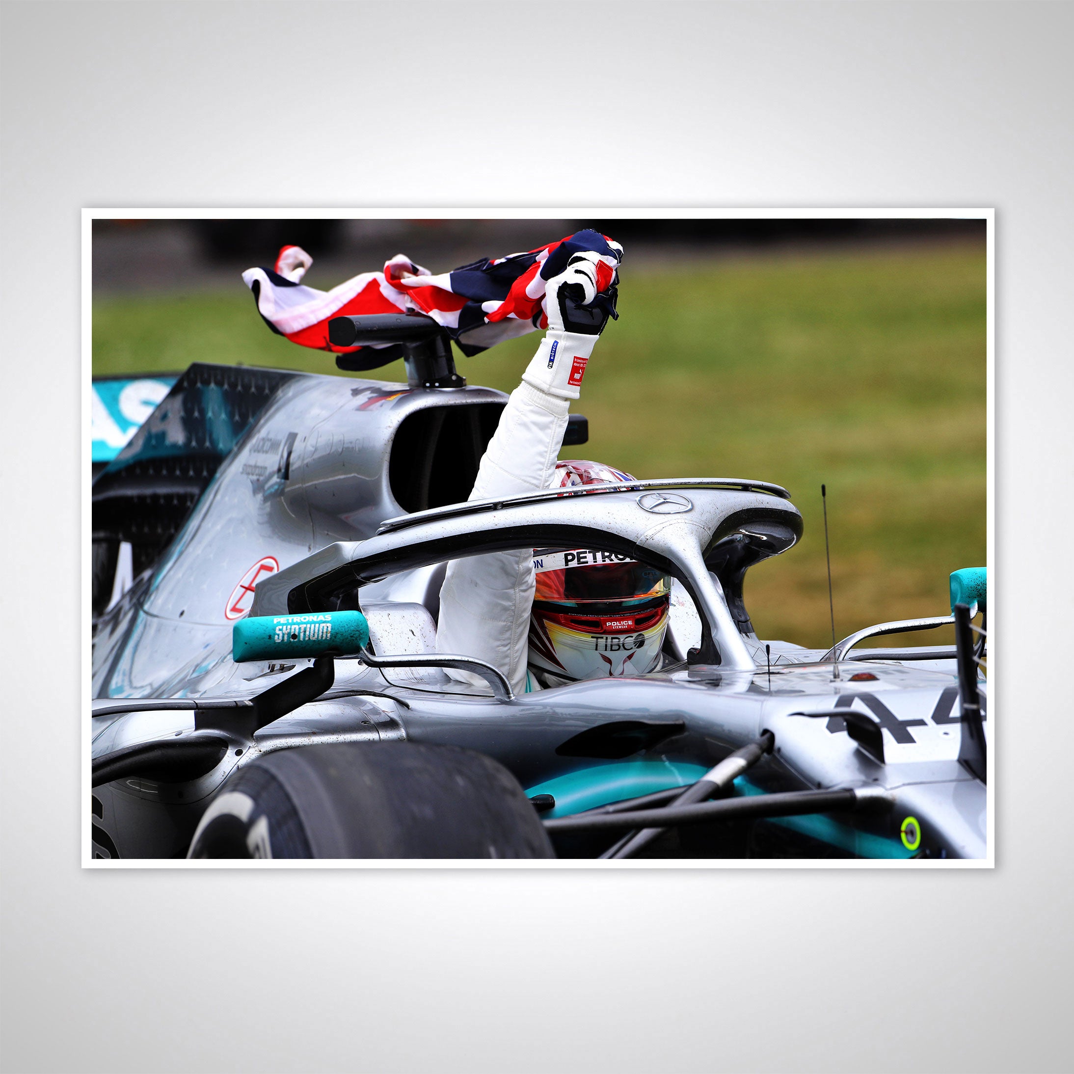 Lewis Hamilton in the pits, Mercedes AMG F1, Russian GP 2019 print by  Motorsport Images