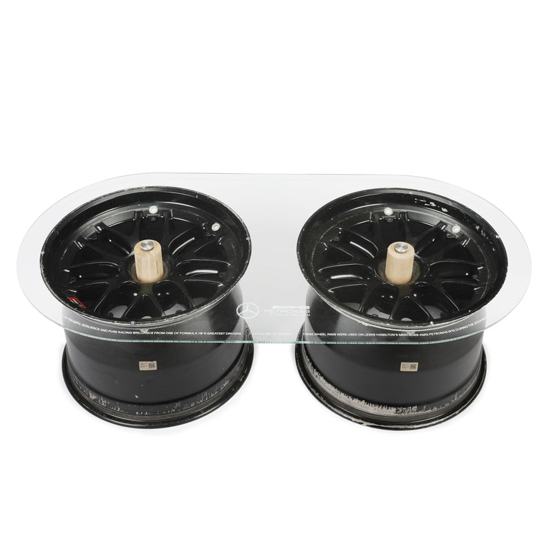 Lewis Hamilton Mercedes AMG Petronas Double Wheel Rim Table – Silverstone 2024