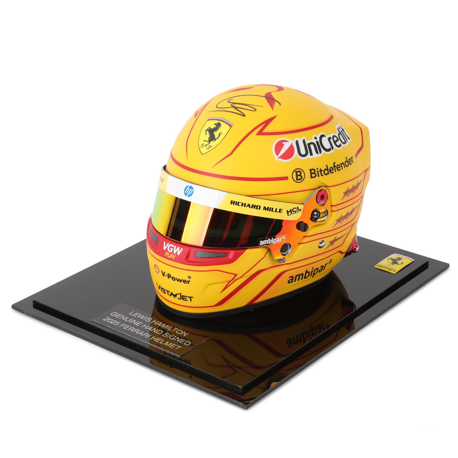 LOT 279 - Lewis Hamilton 2025 Signed 1:2 Mini Helmet