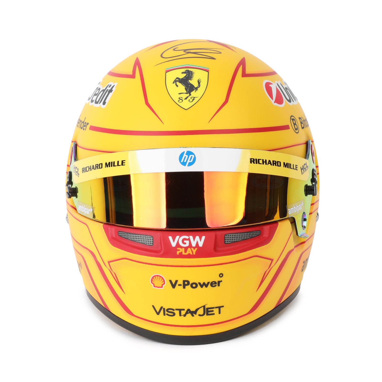 LOT 279 - Lewis Hamilton 2025 Signed 1:2 Mini Helmet