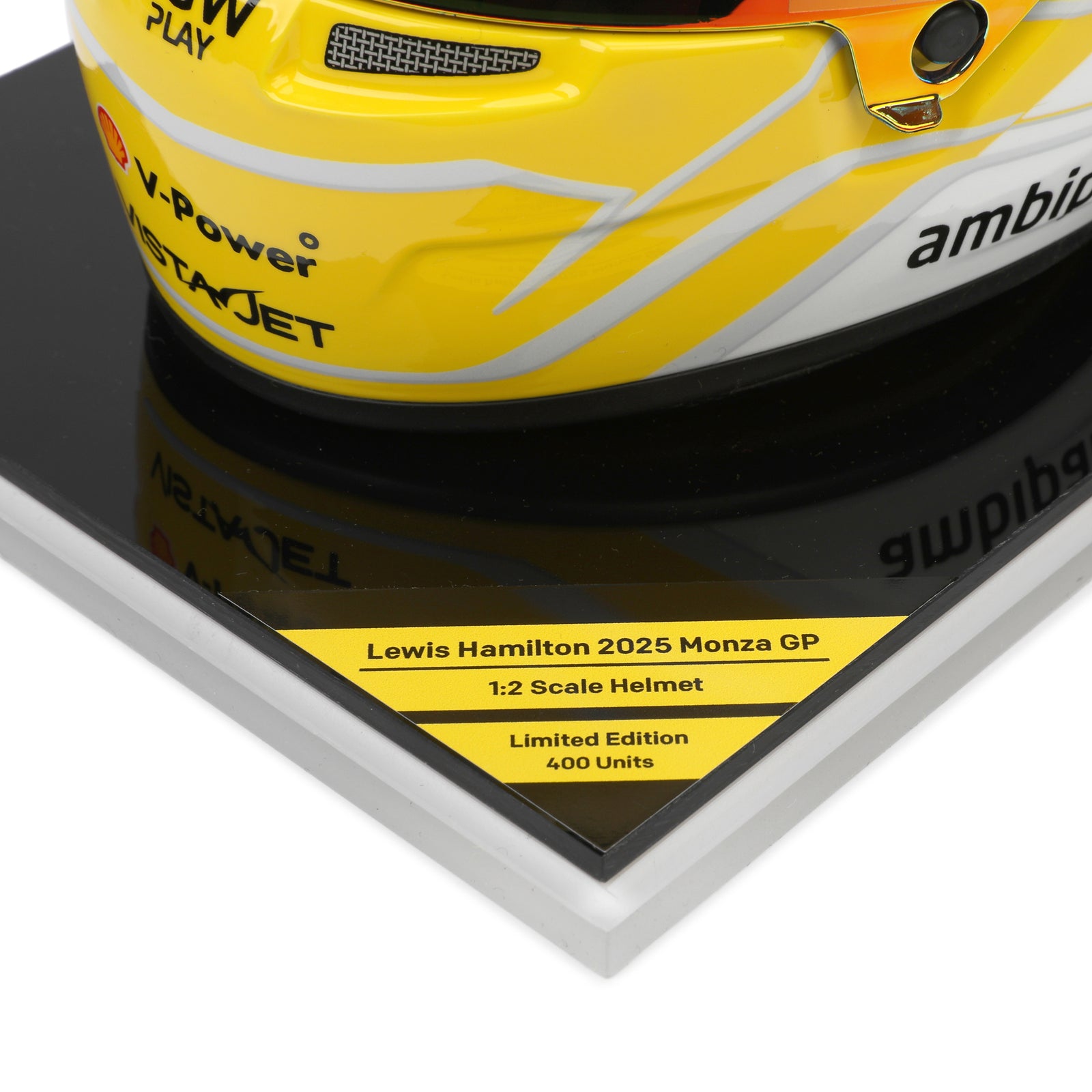 LOT 245 - Lewis Hamilton 2025 Signed Mini Helmet - Monza GP