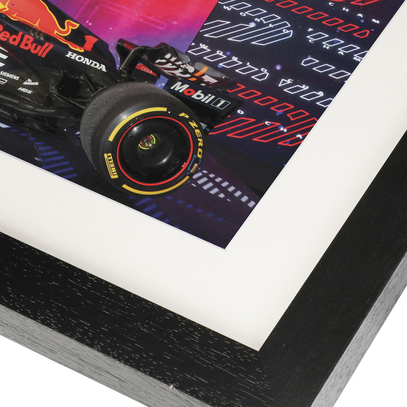 Max Verstappen 2023 Oracle Red Bull Racing Frame Print - Three Time World Champion - Qatar GP