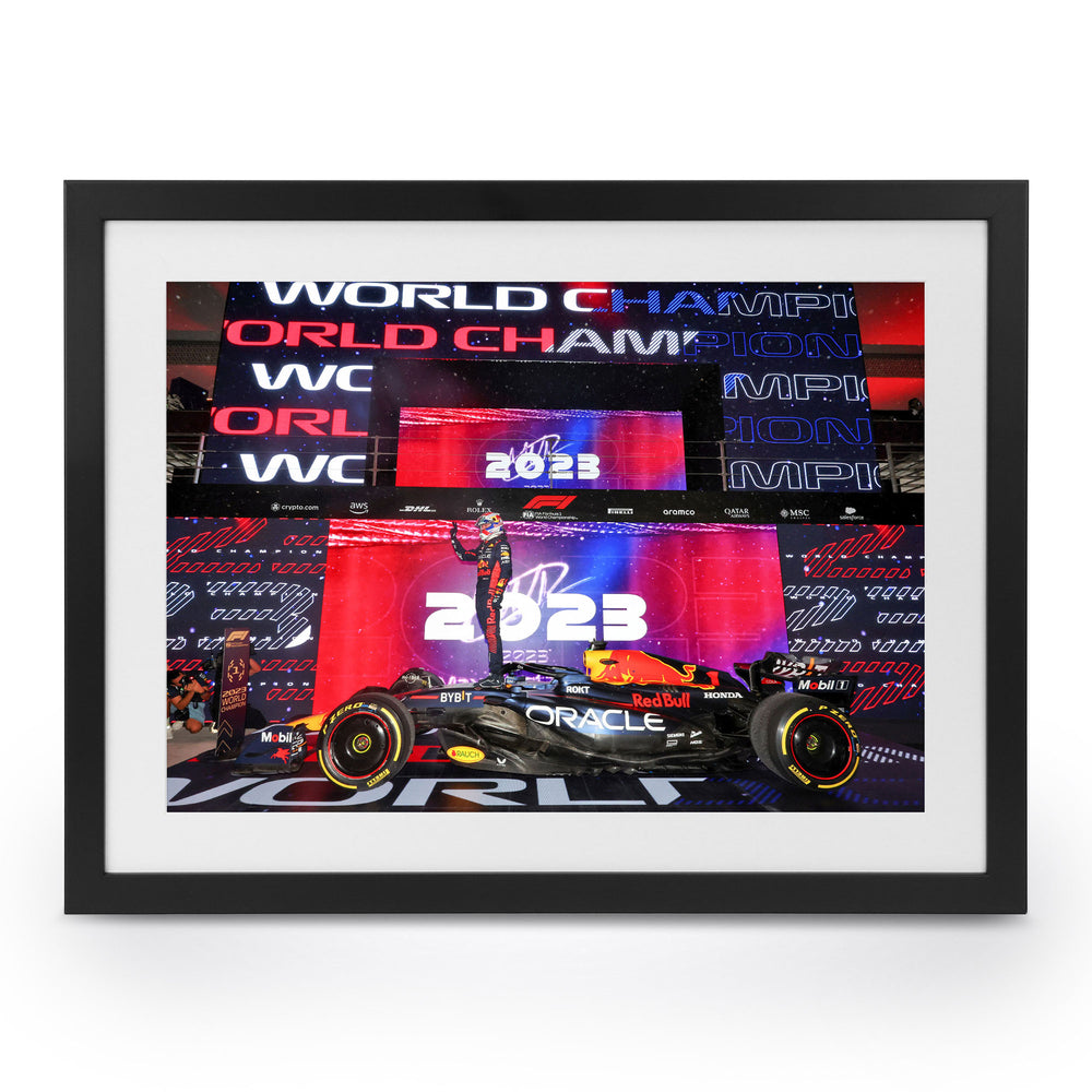 Max Verstappen 2023 'Three-Time World Champion' Print - Qatar GP