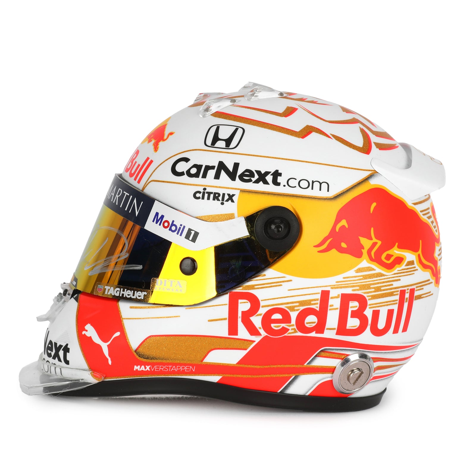 LOT 735 - Max Verstappen Signed 2020 Red Bull Racing 1:2 Scale Helmet