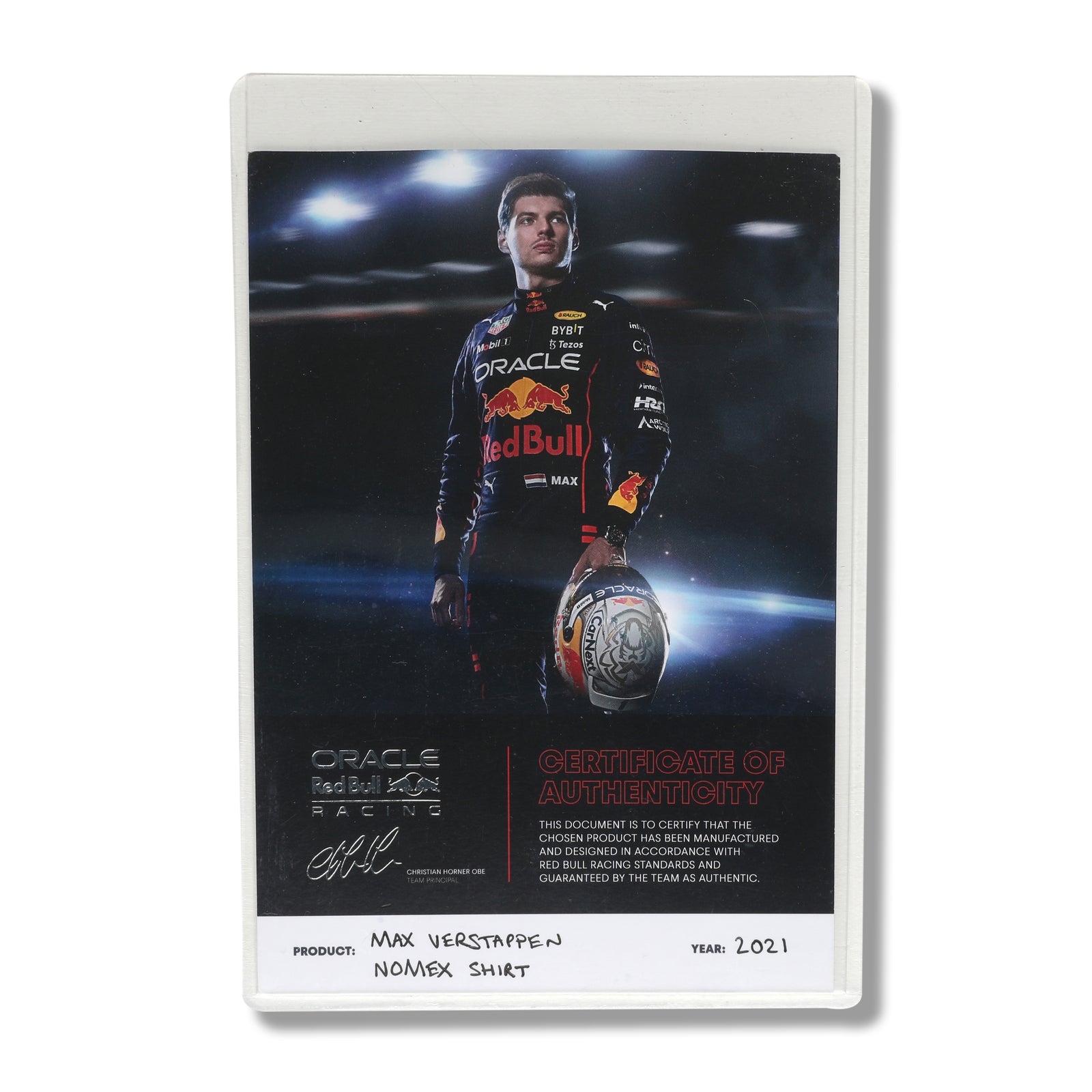 The Silverstone Auction LOT 008 - Max Verstappen 2021 Race Worn Red Bull Racing Nomex