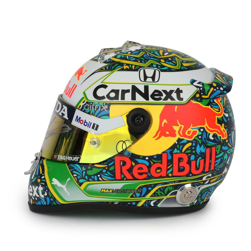 Max Verstappen Signed 2021 Red Bull Racing 1:2 Scale Helmet - Brazil GP