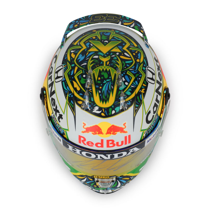 Max Verstappen Signed 2021 Red Bull Racing 1:2 Scale Helmet - Brazil GP