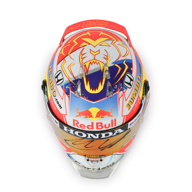 LOT 121 - Max Verstappen 2021 Signed 1.2 Scale Helmet DUTCH GP