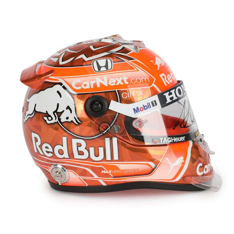 LOT 097 - Max Verstappen 2021 Signed 1.2 Scale Mini Helmet - BELGIAN GP