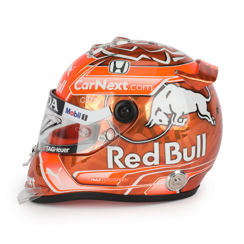LOT 097 - Max Verstappen 2021 Signed 1.2 Scale Mini Helmet - BELGIAN GP