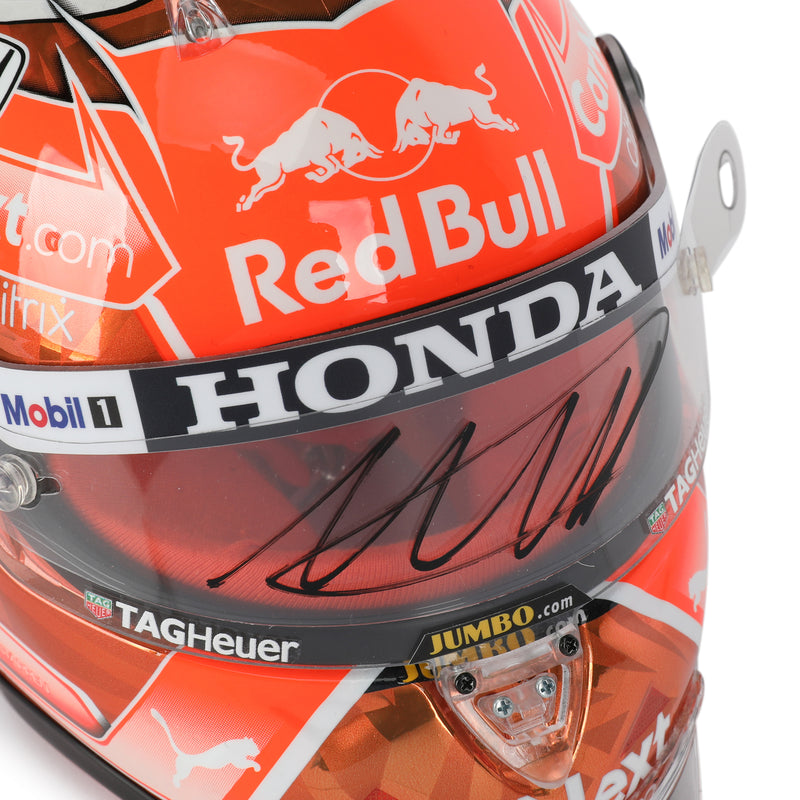 LOT 097 - Max Verstappen 2021 Signed 1.2 Scale Mini Helmet - BELGIAN GP