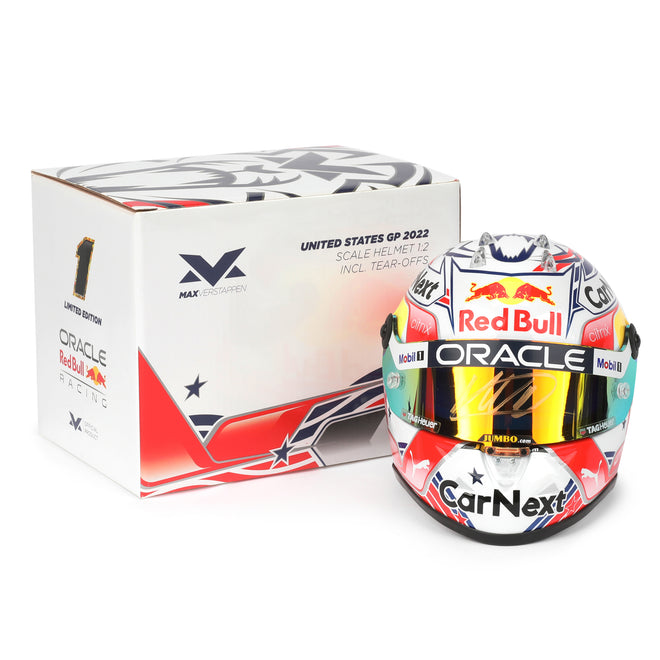 LOT 603 - Max Verstappen 2022 USA GP 1:2 Signed Mini Helmet