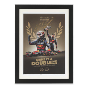 LOT 060 - Automobilist Red Bull Double World 2022 Champions Max Verstappen Signed Poster