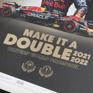 LOT 060 - Automobilist Red Bull Double World 2022 Champions Max Verstappen Signed Poster
