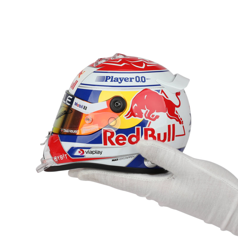LOT 115 - Max Verstappen 2023 Signed 1.2 Scale Retro Helmet